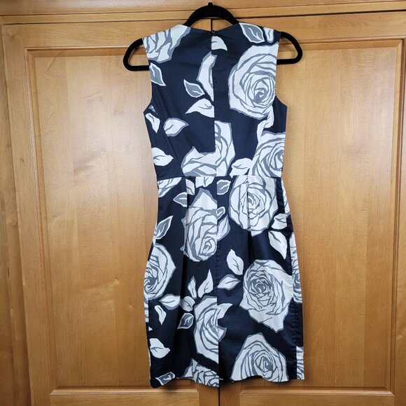 Kate Spade Aires Abbey Rose Floral Black and White Print Sheath Dress - 4 - Picture 5 of 13
